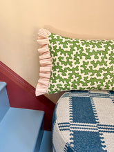 Load image into Gallery viewer, Green Squiggle + Dotty Yellow and Pink Candy Stripe Frill