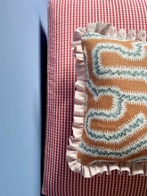 Load image into Gallery viewer, Orange Maze + Your Choice of Frill / Piping and Back Fabric