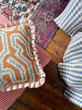 Load image into Gallery viewer, Orange Maze + Your Choice of Frill / Piping and Back Fabric