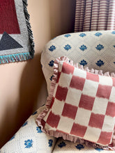 Load image into Gallery viewer, Red Checkerboard + Pale Pink Frill