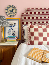 Load image into Gallery viewer, Red Checkerboard + Pale Pink Frill