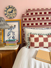 Load image into Gallery viewer, Red Checkerboard + Pale Blue Frill