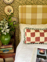 Load image into Gallery viewer, Red Checkerboard + Pale Blue Frill