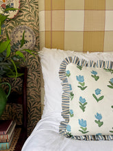 Load image into Gallery viewer, Blue Wild Tulips + Blue Stripe Frill