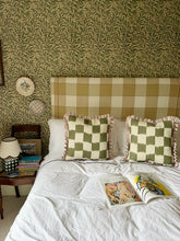 Load image into Gallery viewer, Green Checkerboard + Pale Pink Frill