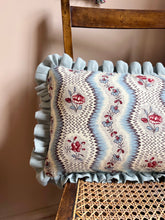 Load image into Gallery viewer, Blue Floral Ribbons + Your Choice of Frill / Piping and Back