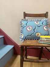 Load image into Gallery viewer, Blue Tulips + Indigo Candy Stripe Frill