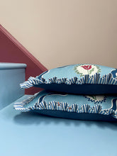 Load image into Gallery viewer, Blue Tulips + Indigo Candy Stripe Frill