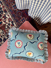 Load image into Gallery viewer, Blue Tulips + Indigo Candy Stripe Frill