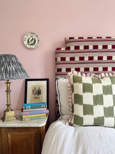 Load image into Gallery viewer, Green Checkerboard + Pale Pink Frill
