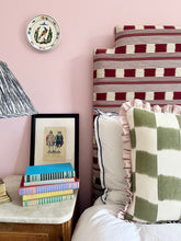 Load image into Gallery viewer, Green Checkerboard + Pale Pink Frill