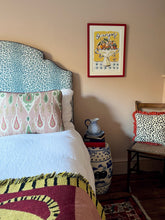 Load image into Gallery viewer, Green and Pink Ikat + Your Choice of Frill / Piping and Back Fabric