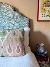 Load image into Gallery viewer, Green and Pink Ikat + Your Choice of Frill / Piping and Back Fabric