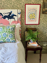 Load image into Gallery viewer, Green and Blue Flower + Your Choice of Frill / Piping and Back Fabric