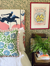 Load image into Gallery viewer, Green and Blue Flower + Your Choice of Frill / Piping and Back Fabric