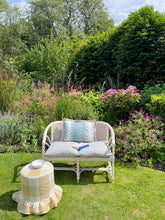 Load image into Gallery viewer, Blue Marbled Stripe + Your Choice of Frill / Piping and Back Fabric