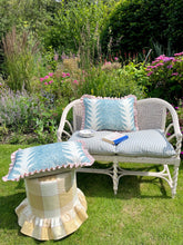 Load image into Gallery viewer, Blue Marbled Stripe + Pale Pink Frill