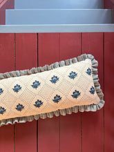 Load image into Gallery viewer, Blue Trellis Motif + Pale Blue Frill