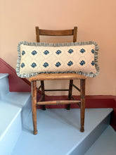 Load image into Gallery viewer, Blue Trellis Motif + Pale Blue Frill