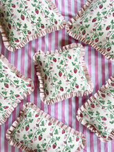 Load image into Gallery viewer, Red Strawberries + Your Choice of Frill / Piping and Back Fabric