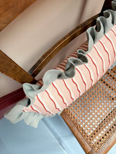 Load image into Gallery viewer, Pink Wavy Stripe + Pale Blue Frill