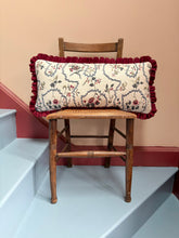 Load image into Gallery viewer, Floral Embroidery + Maroon Frill
