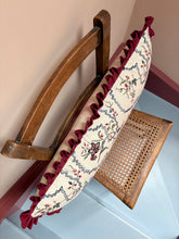Load image into Gallery viewer, Floral Embroidery + Maroon Frill