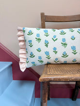 Load image into Gallery viewer, Blue Wild Tulips + Pink Candy Stripe Frill