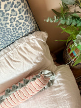 Load image into Gallery viewer, Pink Wavy Stripe + Pale Blue Frill