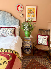 Load image into Gallery viewer, Floral Embroidery + Maroon Frill