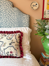 Load image into Gallery viewer, Floral Embroidery + Maroon Frill
