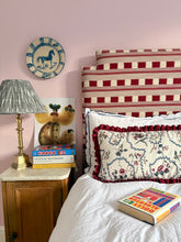 Load image into Gallery viewer, Floral Embroidery + Maroon Frill