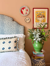 Load image into Gallery viewer, Blue Trellis Motif + Pale Blue Frill