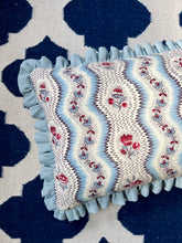 Load image into Gallery viewer, Blue Floral Ribbons + Your Choice of Frill / Piping and Back