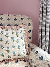 Load image into Gallery viewer, Blue Wild Tulips + Pink Candy Stripe Frill