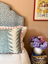 Load image into Gallery viewer, Blue Marbled Stripe + Your Choice of Frill / Piping and Back Fabric