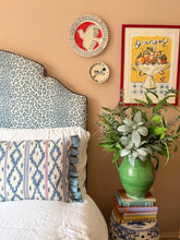 Load image into Gallery viewer, Blue and Red Ikat + Mid Blue Frill