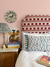 Load image into Gallery viewer, Blue and Red Ikat + Mid Blue Frill