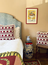 Load image into Gallery viewer, Red Square Stripe + Your Choice of Frill / Piping and Back