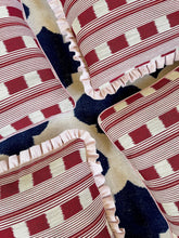 Load image into Gallery viewer, Red Square Stripe + Your Choice of Frill / Piping and Back