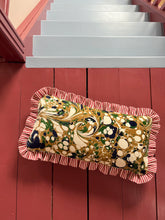 Load image into Gallery viewer, Marbled Velvet + Your Choice of Frill / Piping and Back Fabric