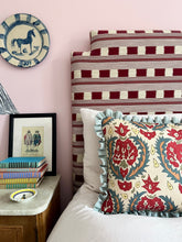 Load image into Gallery viewer, Red and Blue Multi Print + Pale Blue Frill