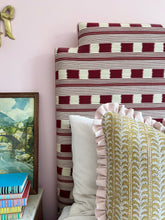 Load image into Gallery viewer, Ochre Leaf Stripe + Your Choice of Frill / Piping and Back Fabric