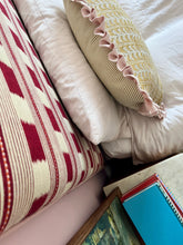 Load image into Gallery viewer, Ochre Leaf Stripe + Your Choice of Frill / Piping and Back Fabric