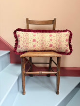 Load image into Gallery viewer, Pretty Floral Pink Stripe + Maroon Frill