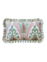 Load image into Gallery viewer, Green and Pink Ikat + Your Choice of Frill / Piping and Back Fabric