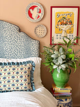 Load image into Gallery viewer, Blue Palm Pattern + French Blue Frill
