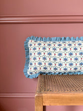 Load image into Gallery viewer, Blue Palm Pattern + French Blue Frill