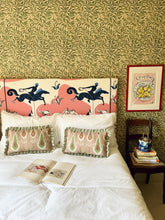 Load image into Gallery viewer, Green and Pink Ikat + Your Choice of Frill / Piping and Back Fabric