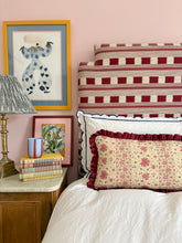 Load image into Gallery viewer, Pretty Floral Pink Stripe + Maroon Frill